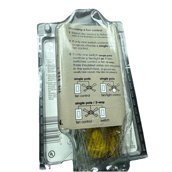 Lutron Skylark Fan and Light Control, 3-Speed Slide-to-Off, 1.5-Amp Fan/360-Watt - Picture 2 of 3